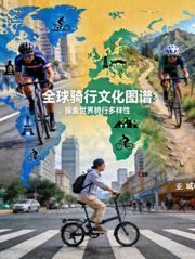 《全球骑行文化图谱》纪录片海报，展示多元骑行文化